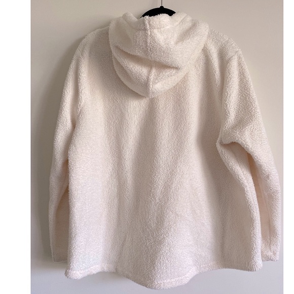 Old Navy Cream Sherpa Hoddie Pullover Sweater - Size XL - Picture 3 of 4
